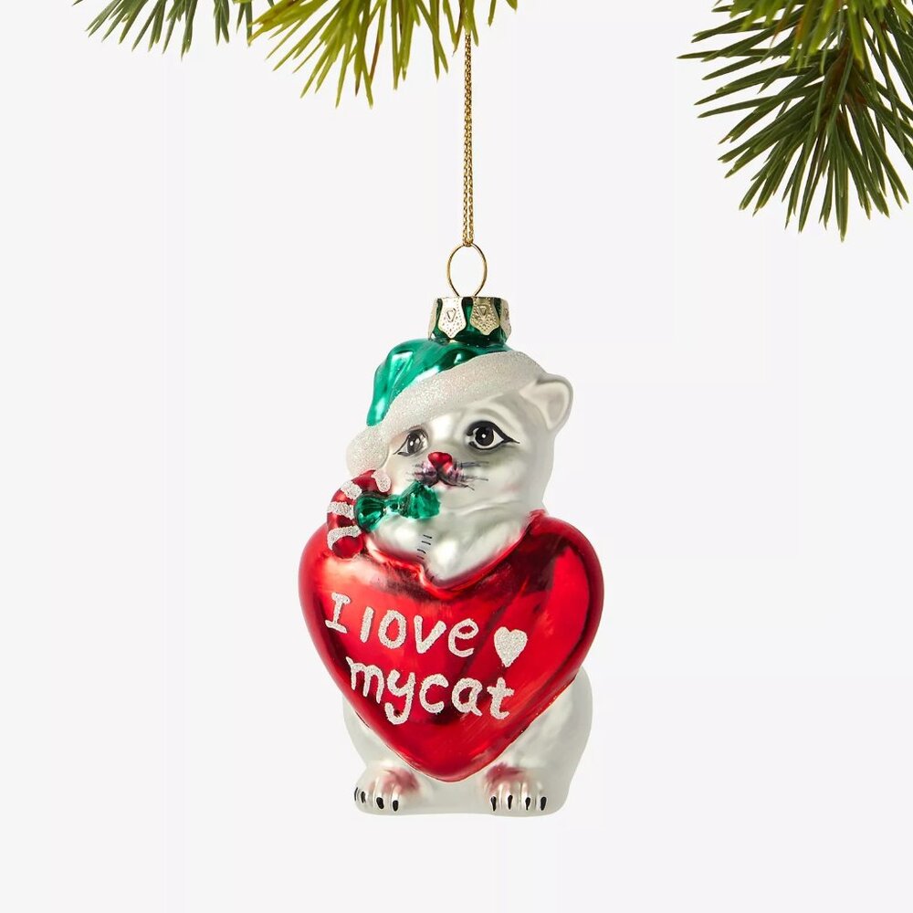 Macy's 2025-Pets Glass Cat Ornament (Holiday Lane)